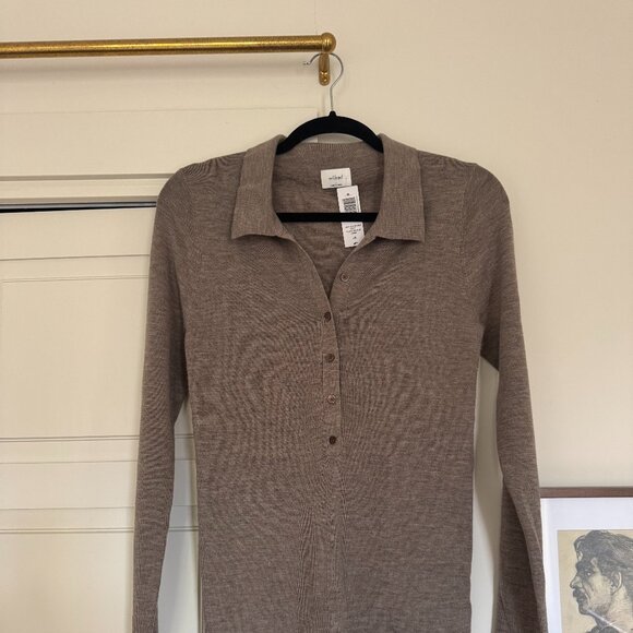 Aritzia (Wilfred) – Clarette Merino Wool Polo Sweater - Picture 1 of 2